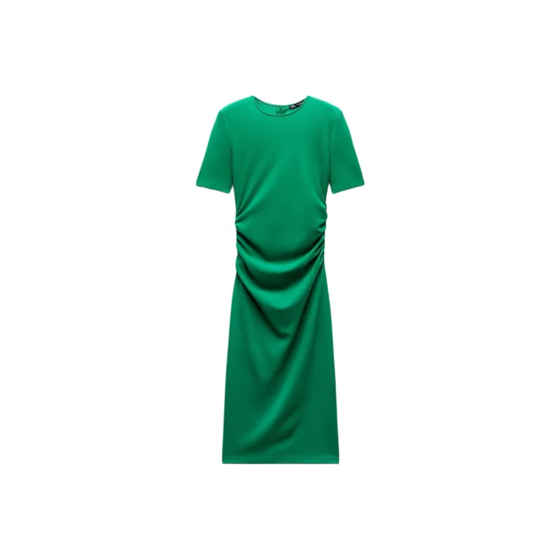 ZARA Short-Sleeved Dresses Women's Green-0