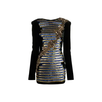 BALMAIN Long-Sleeved Dresses Women's Black