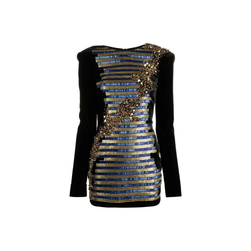 BALMAIN Long-Sleeved Dresses Women's Black-0
