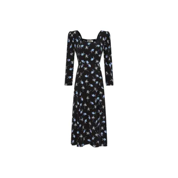 DVF Diane Von Furstenberg SS23 Long-Sleeved Dresses Women's Black