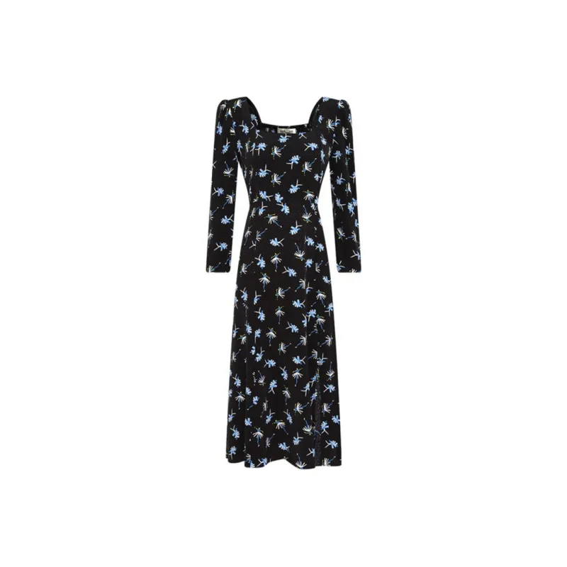DVF Diane Von Furstenberg SS23 Long-Sleeved Dresses Women's Black-0