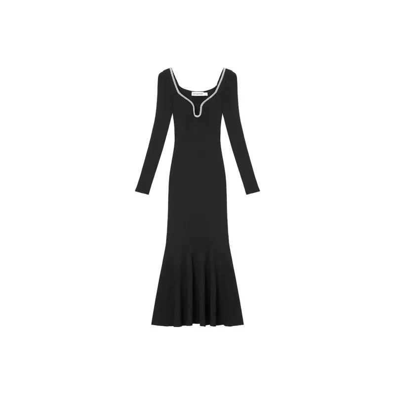 Self portrait Long Sleeved Dresses Women's Classic Black-0