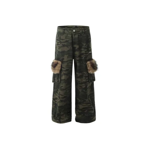 Vine Color Cargo Pants Unisex Camouflage