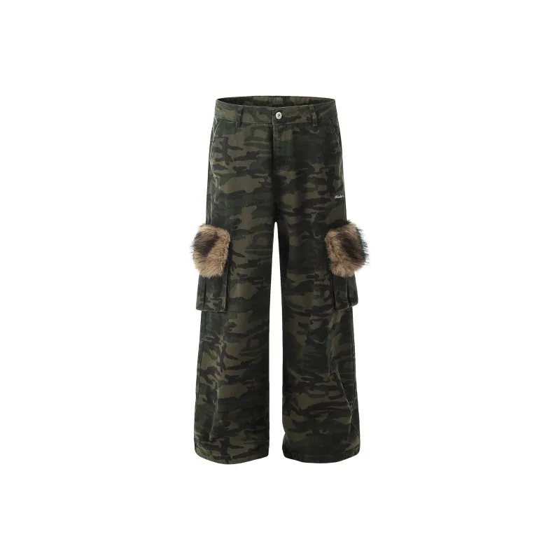 Vine Color Cargo Pants Unisex Camouflage-0