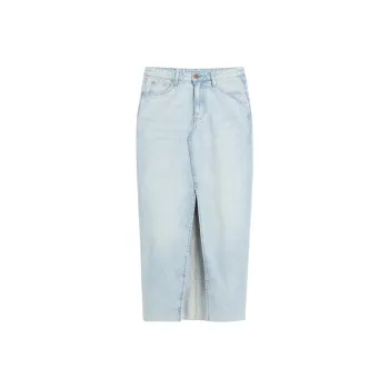 H&M Denim Long Skirts Women's Light Denim Blue