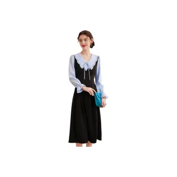 LOUISY AO Long Sleeved Dresses Women's Black & Blue