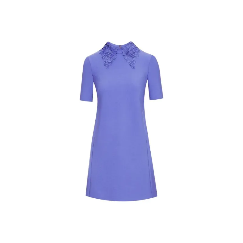 Oscar De La Renta Floral Guipure-collar Minidress-0