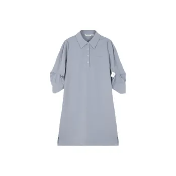 Mo Han Yi Mei Long Sleeved Dress Women's Blue