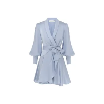 Zimmermann FW24 Long Sleeved Dress Women's Light Blue
