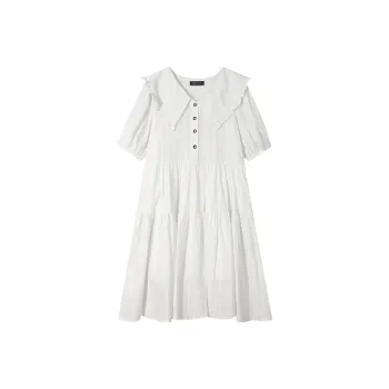 EIDOLON GRAIN Short Sleeved Dress Women's White