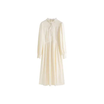 SUBEN Long Sleeved Dresses Women's Beige