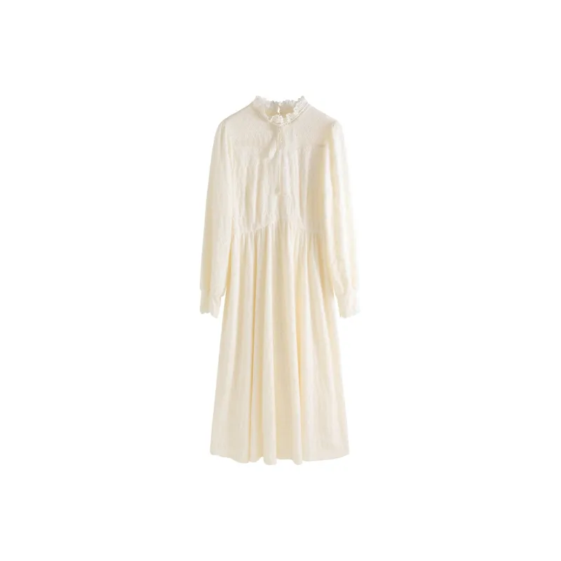 SUBEN Long Sleeved Dresses Women's Beige-0