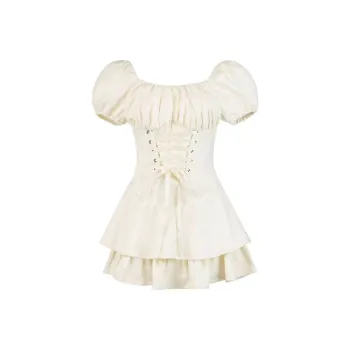 PAVLISOVA Short Sleeved Dress Women's Apricot With Leggings