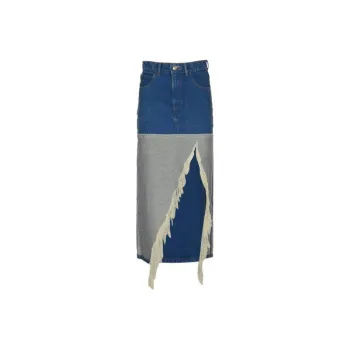 MARNI Bleached Coated Denim Skirt 'Ocean'