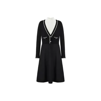 JZ. ANNAKRO Long Sleeved Dresses Women's Plain Black