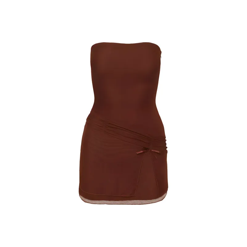 PRINCESS POLLY LOWREY STRAPLESS MINI DRESS Sleeveless Dress Women's CHOCOLATE/Chocolate-0