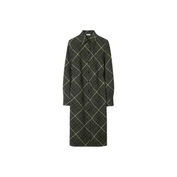 Burberry Checkered Long Sleeve Shirt Dress