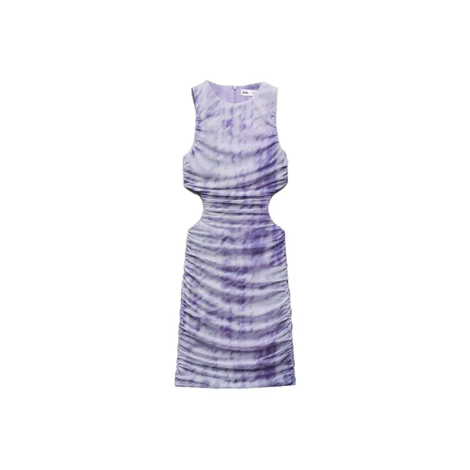 ZARA Sleeveless Dress Women's Blue-0