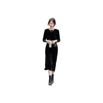 【dme】 Long Sleeved Dresses Women's Black