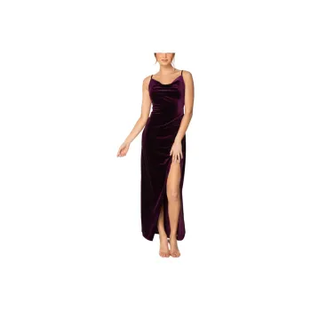 REFORMATION ADY VELVET DRESS Slip Dresses Women's Purple