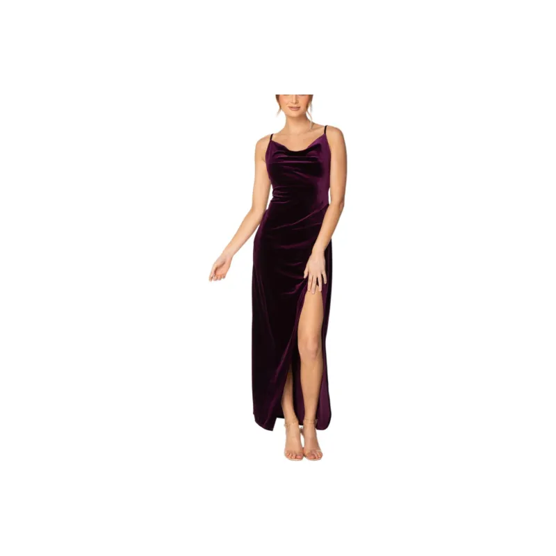 REFORMATION ADY VELVET DRESS Slip Dresses Women's Purple-0