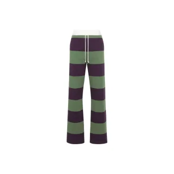 DRIES VAN NOTEN SS24 Knitted Sports Pants Women's Olive Green