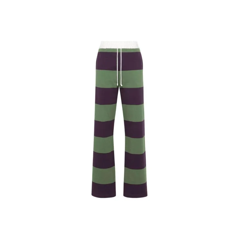 DRIES VAN NOTEN SS24 Knitted Sports Pants Women's Olive Green-0