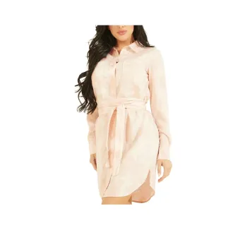 GUESS Eco Shonda Shirt Dress Long-Sleeved Dresses Women's Light Pink