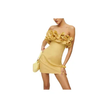 REFORMATION Tracy Linen Dress Sleeveless Dress Women's Yellow