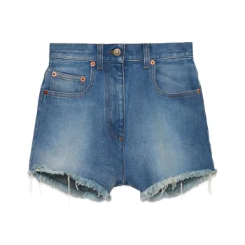 GUCCI Denim Shorts Women's Blue
