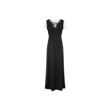MOSCHINO Logo-Printed V-Neck Layered Maxi Dress