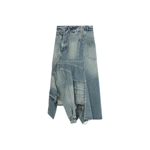 MIHARA YASUHIRO Denim Long Skirt Women's Denim Blue