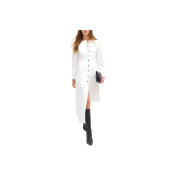 REFORMATION Halia Dress Long-Sleeved Dresses Women's Black/White