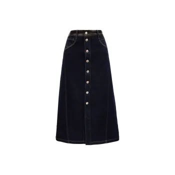 ONLY Denim Long Skirts Women's J37 1000 Washed Blue Denim