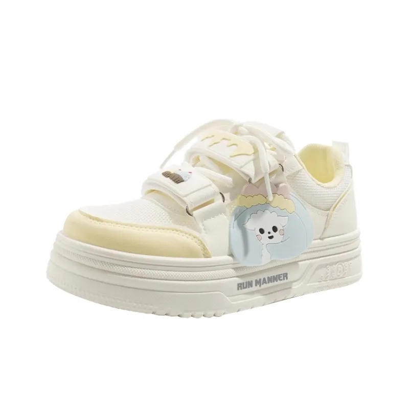 RUN MANNER Lightweight Breathable Height Increasing Low Top Skateboard Shoes Women's-4