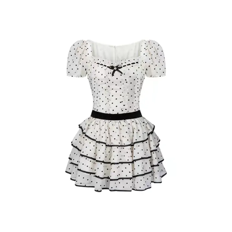 PAIN OR PLEASURE Short Sleeved Dresses Women's White-0