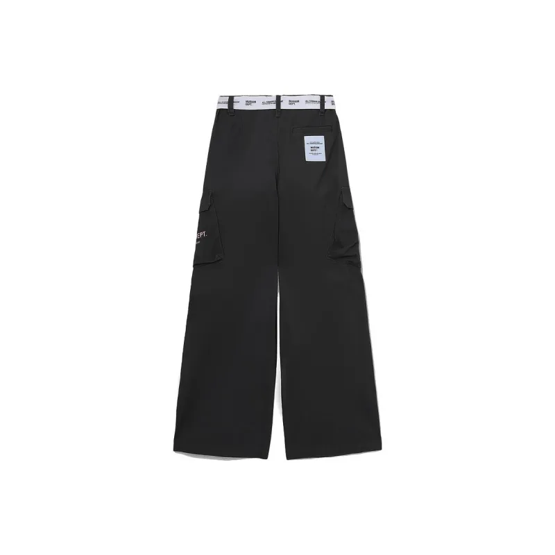 MUSIUM DIV Belted Logo Straight Trousers-3