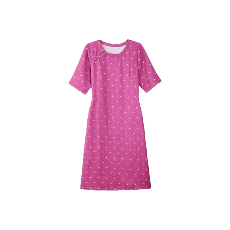 Mapping Short Sleeved Dresses Women's Rose Red-0