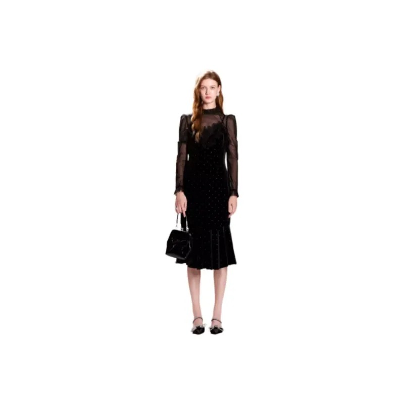 COCOON Long Sleeved Dress Women's Black-0