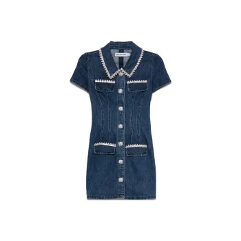 Self portrait Denim Collared Mini Dress
