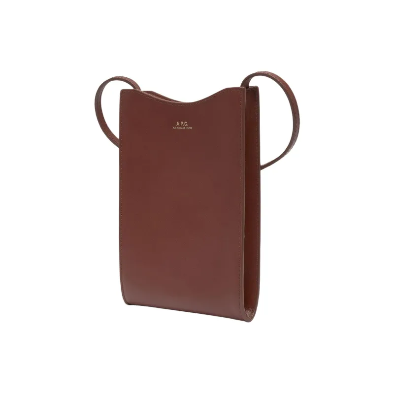 A.P.C Jamie Cow Leather Shoulder Bag, Crossbody Bag Women's Brown-1