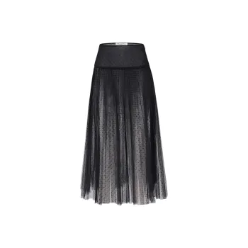 DIOR 30 Montaigne Casual Long Skirt Women's Black