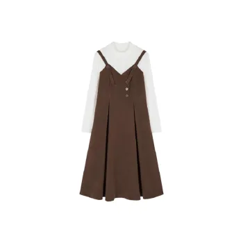 XWI Long Sleeved Dresses Women's Coffee
