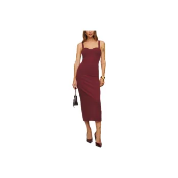 REFORMATION Nelle Knit Dress Slip Dresses Women's Chianti