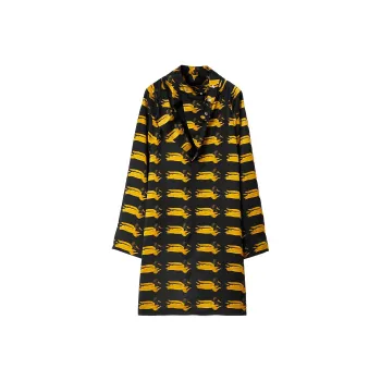 Burberry Duck Printed Long Sleeved Mini Dress