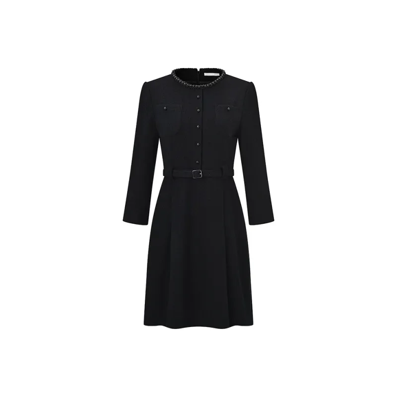 RARE Long Sleeved Dress Women's Black-0