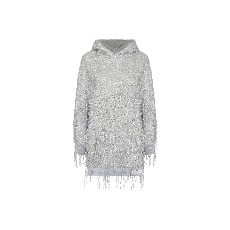 Elisabetta Franchi Sequined Fringed Mini Dress-0