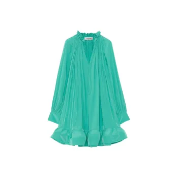 Lanvin Charmeuse Ruffle Detailed Mini Dress