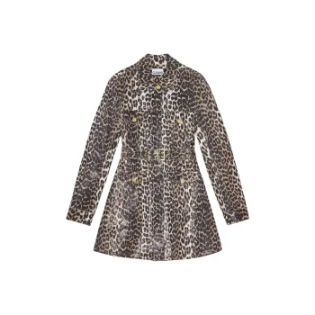 GANNI Leopard print Denim Dress