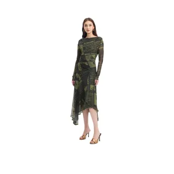 Bebe Long Sleeved Dresses Women's Army Green
